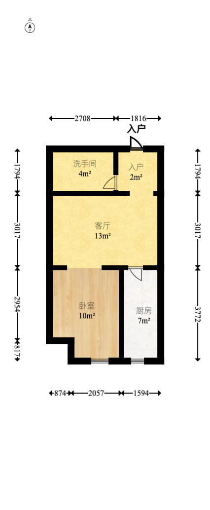 第六都（陆都小区）  1室1厅1卫   65.50万室内图1