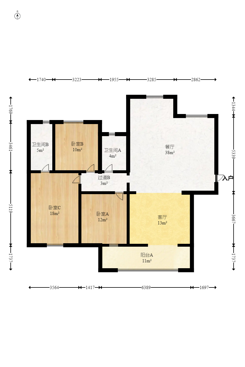 龙湖璟宸原著(龙湖紫宸) 3室2厅2卫 123.00万 龙湖璟宸原著(龙湖紫宸) 3室2厅2卫 123.00万户型图