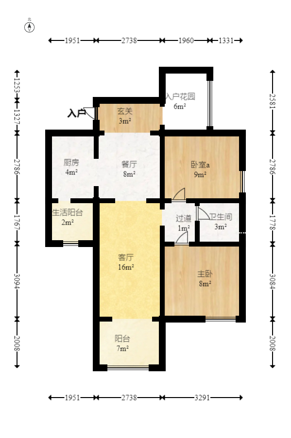 浩龙音乐界 3室2厅1卫 55.00万 浩龙音乐界 3室2厅1卫 55.00万户型图