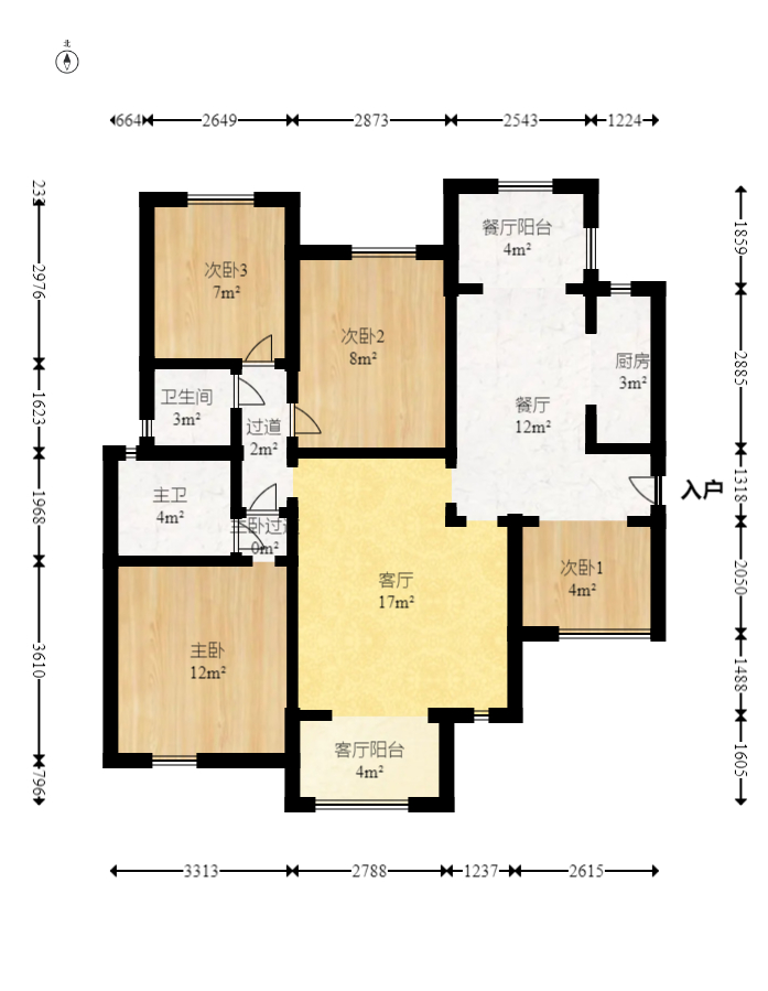 国泰九龙湾 4室2厅2卫 96.8万 国泰九龙湾 4室2厅2卫 96.8万户型图