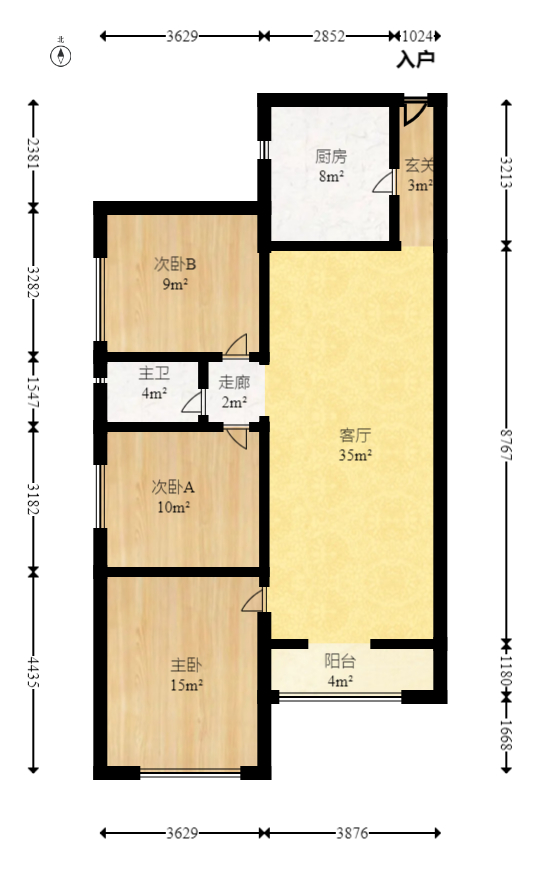 万科城  3室2厅1卫    90.0万室内图1
