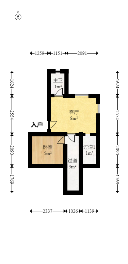 蒸菜街小区  2室1厅1卫   33.00万室内图1