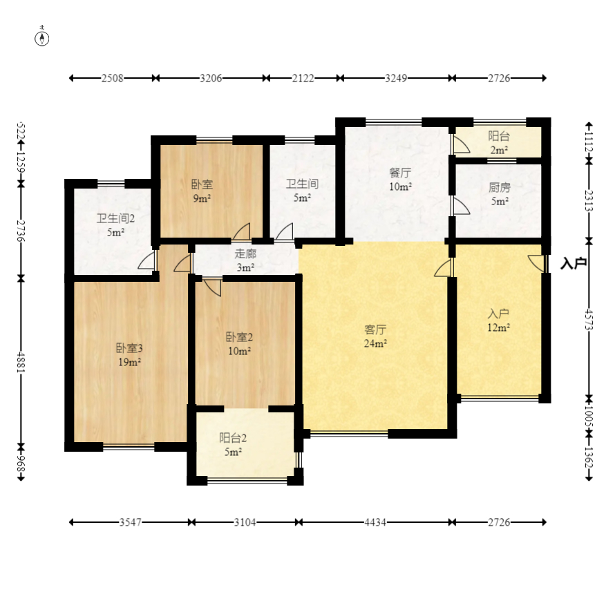 三景华御  4室2厅2卫   98.80万室内图1