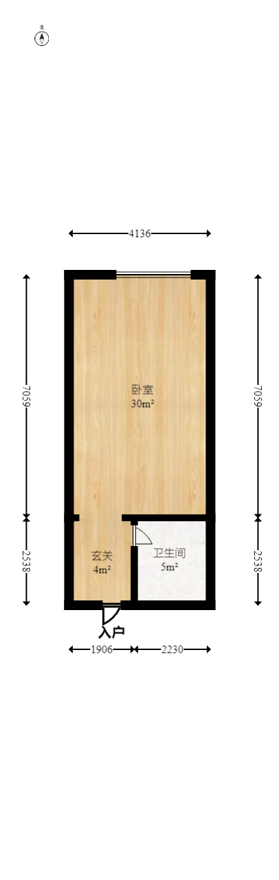 大汉月亮河畔  1室1厅1卫   26.00万室内图1