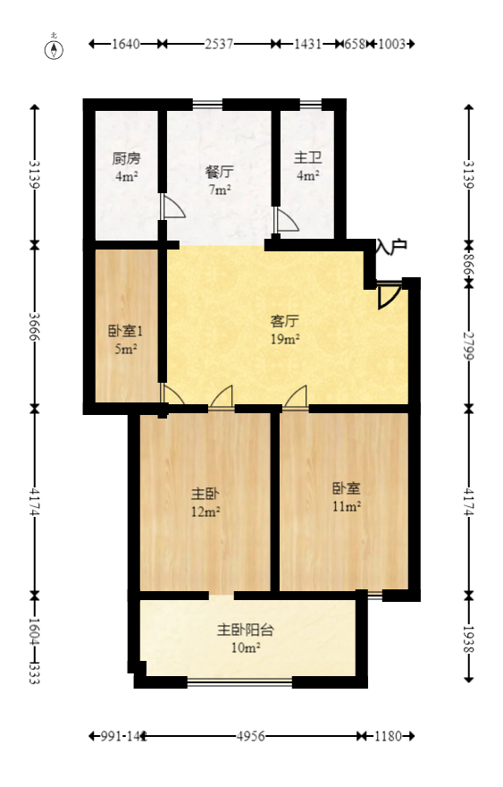 绕城家园  3室1厅1卫   59.00万室内图1