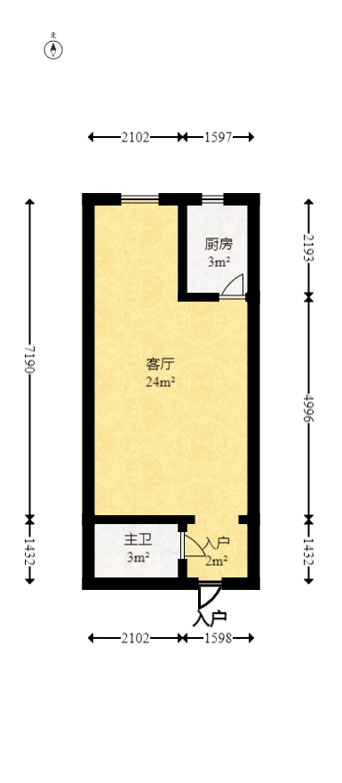 香槟小镇(香槟花苑）  1室1厅1卫   26.60万室内图1