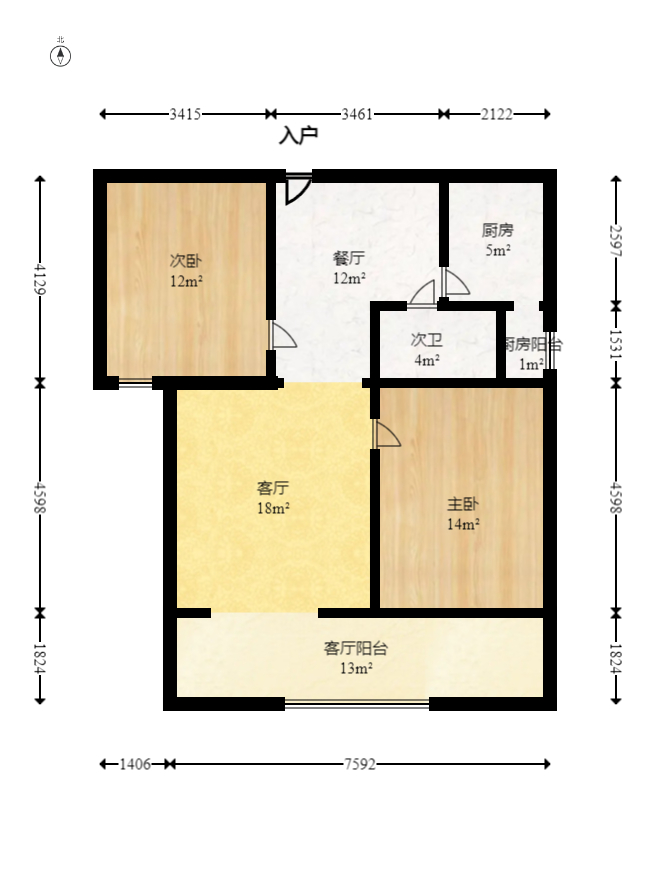 好家园  2室1厅1卫   59.60万室内图1