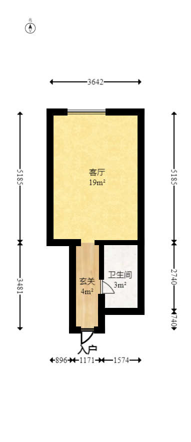 弘坤云寓  2室1厅1卫    48.99万室内图1