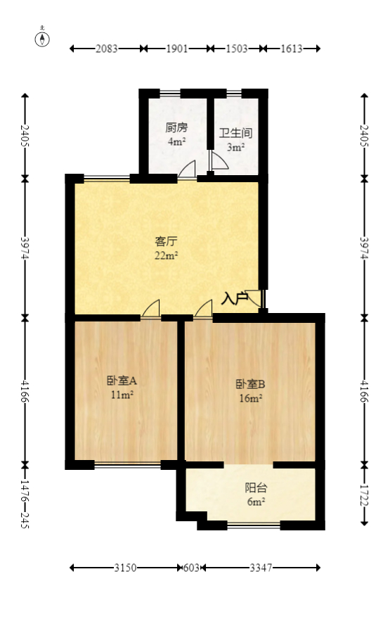 洪山家园  2室1厅1卫    44.88万室内图1