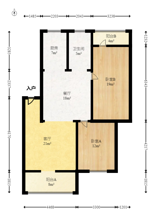 蚌塘小区  4室2厅1卫   83.00万室内图1