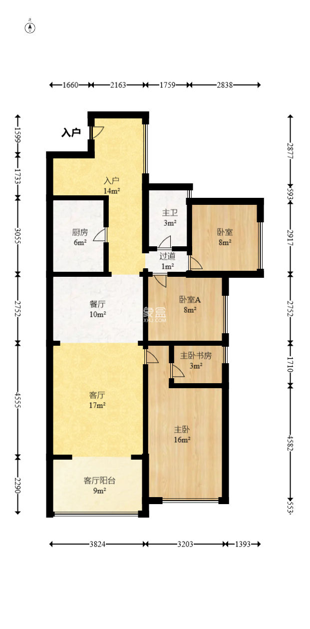 建发汇金国际  3室2厅1卫   199.00万
