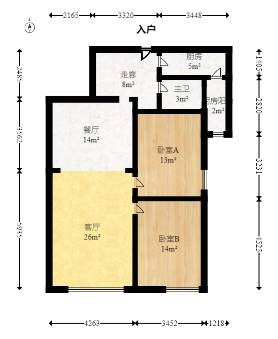 文景领秀  2室2厅1卫   88.00万室内图1
