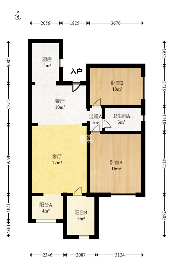 时代倾城一期  2室2厅1卫   56.00万