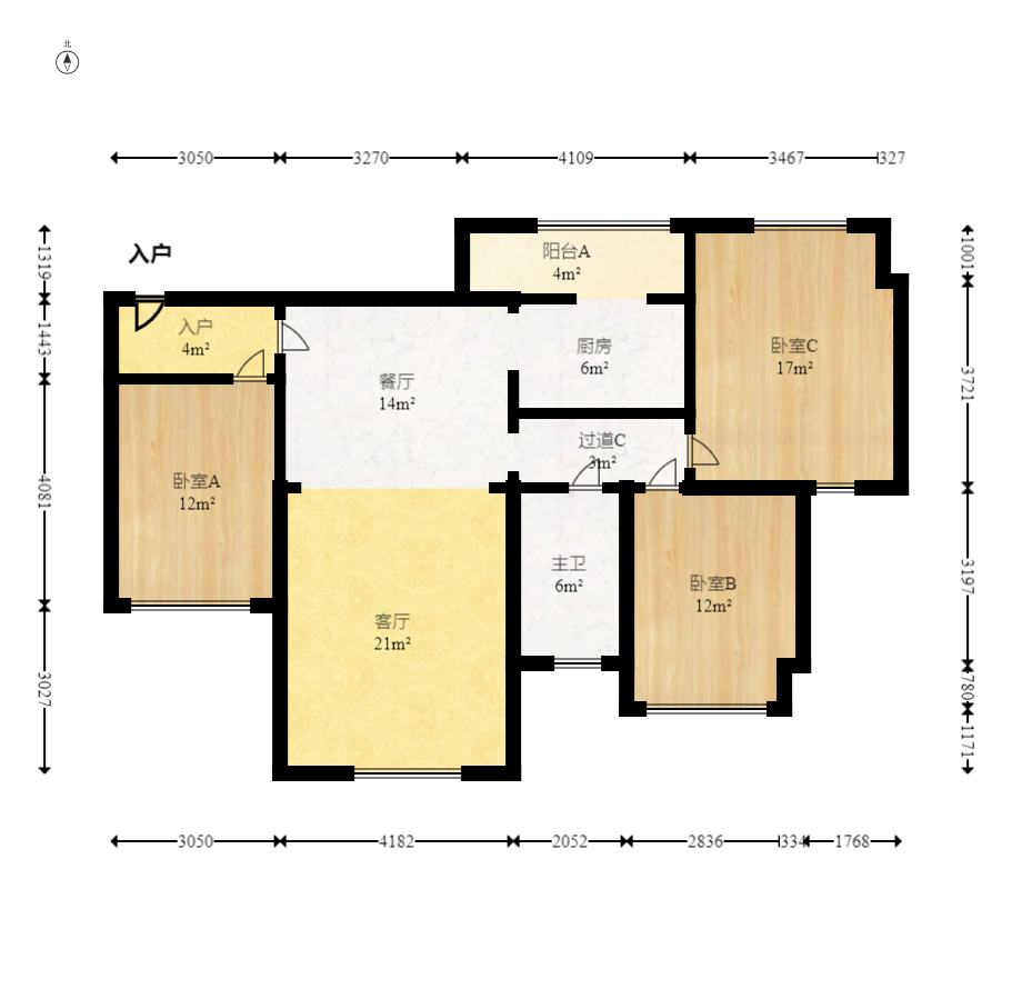 康斯丹郡(融程领秀佳园)  3室2厅1卫   69.90万 康斯丹郡(融程领秀佳园)  3室2厅1卫   69.90万户型图