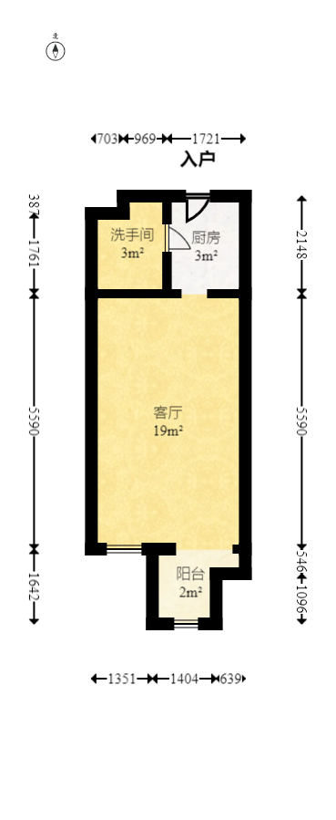 万科金色家园  1室1厅1卫   25.00万室内图1
