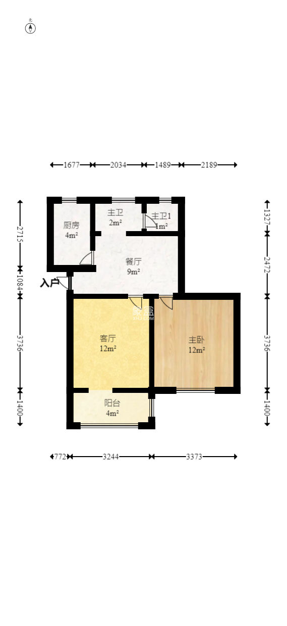 省建行宿舍  2室1厅1卫   72.80万