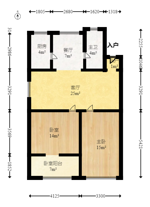 肇家（嘉）坪散盘  2室2厅1卫   62.00万室内图1
