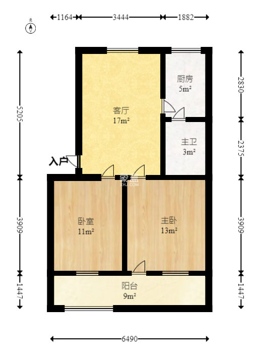 第一师范宿舍（由义巷4号）  2室1厅1卫   48.00万