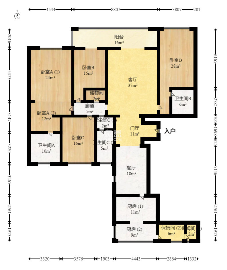 梅溪湖金茂府（金茂廣場）（金茂覽秀城） 4室2廳4衛 770.00萬