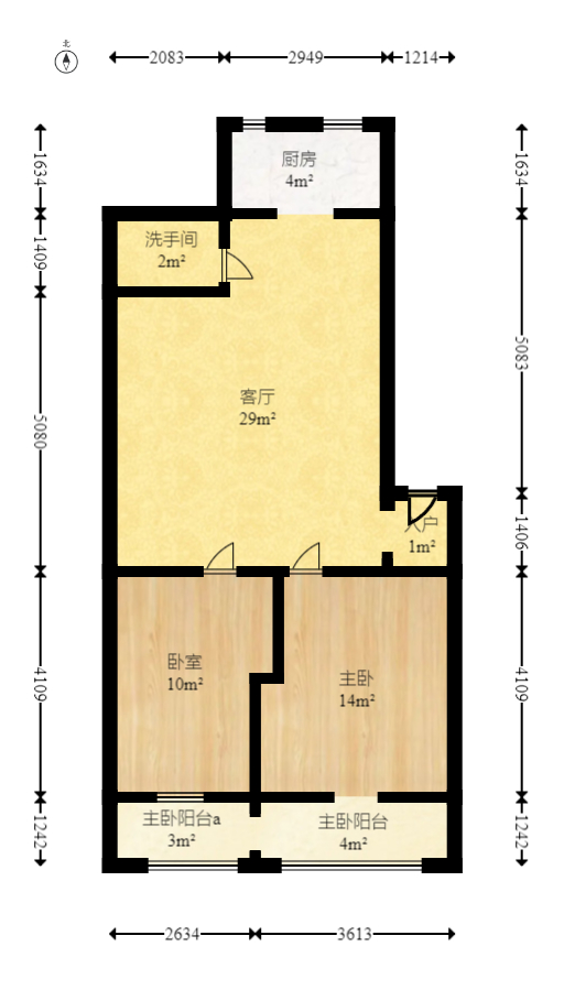 湘绣城  2室2厅1卫   50.70万室内图1