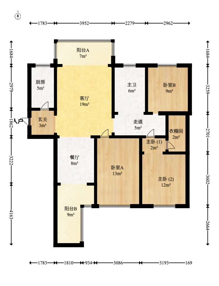 城市山水豪园（山水城市风景）  3室2厅1卫   125.00万室内图1