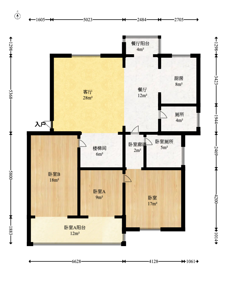 锑都家园  5室3厅3卫   85.00万室内图1