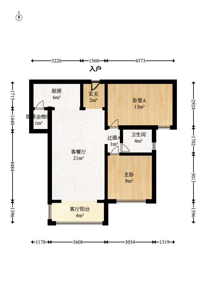 钰龙天下二期（钰龙佳园）  2室2厅1卫    205.0万室内图1