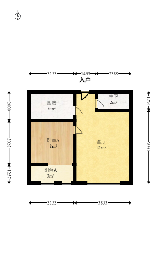 地泰御和苑  3室2厅2卫   110.00万室内图1