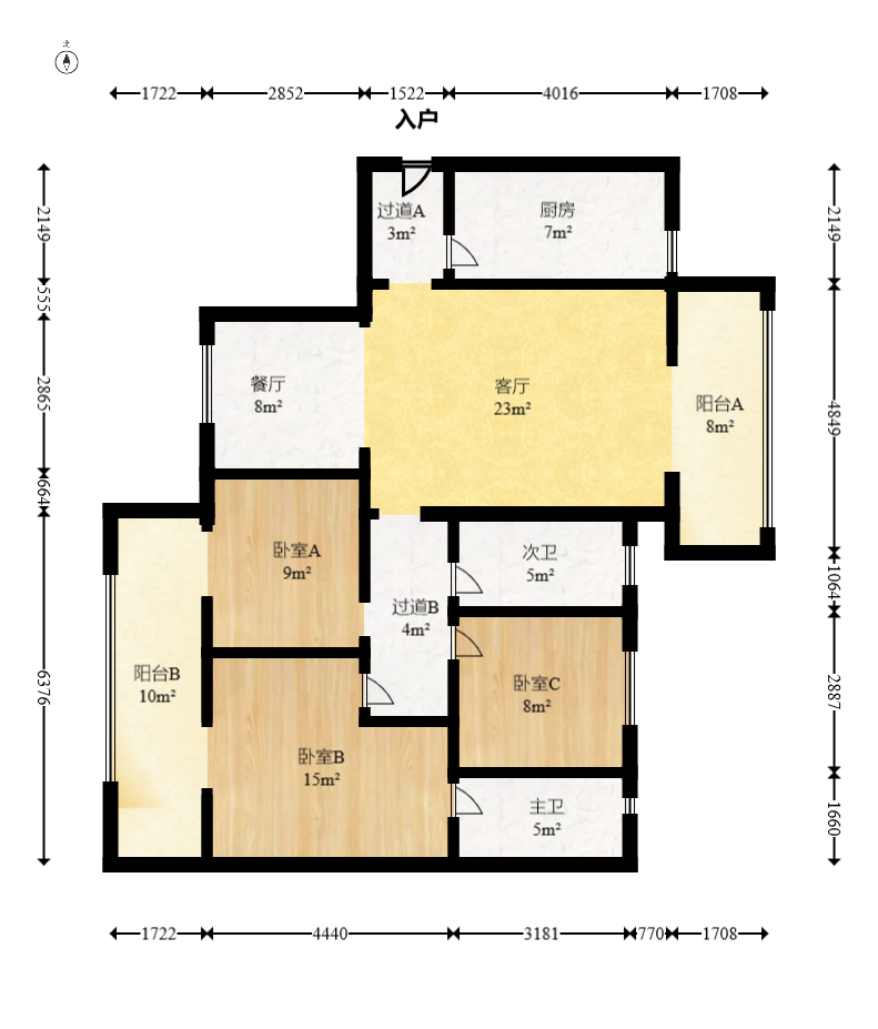 中建嘉和城  3室2厅1卫    111.8万室内图1