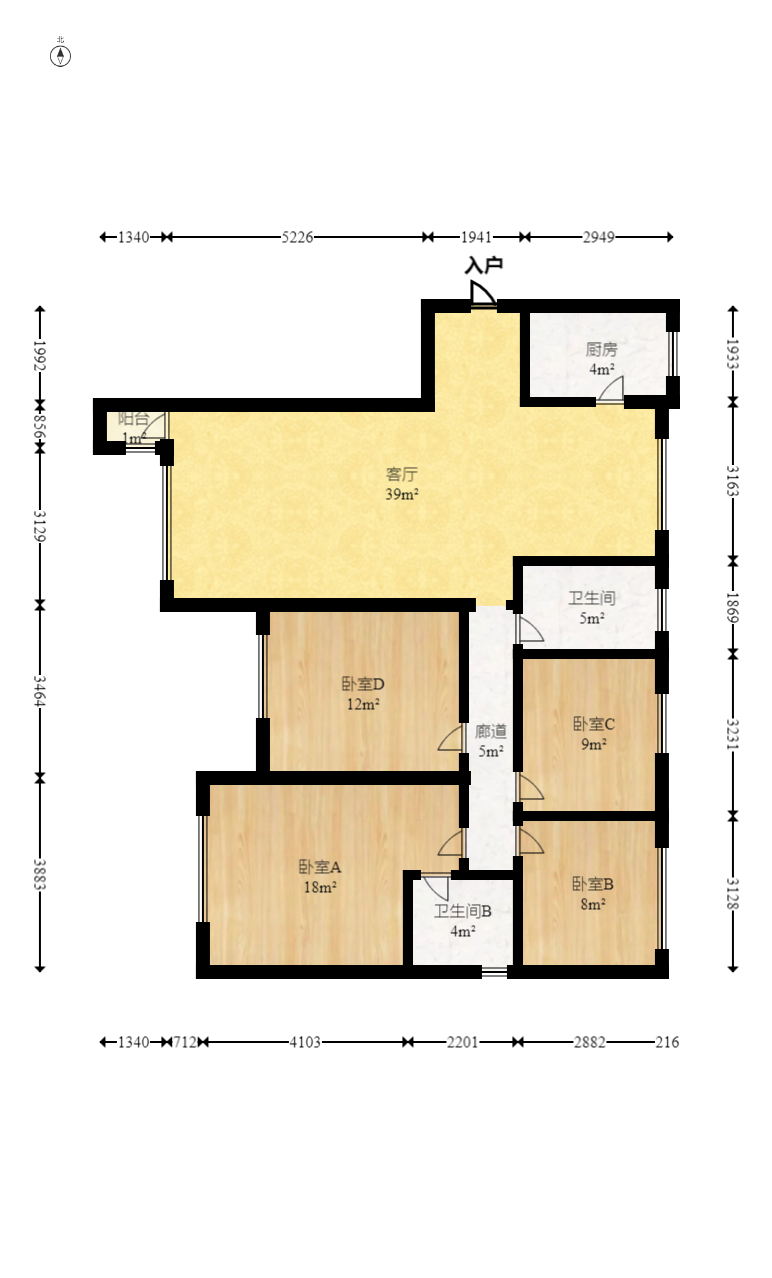 梅溪湖金茂悦(金悦雅苑) 4室2厅2卫 146.8万 梅溪湖金茂悦(金悦雅苑) 4室2厅2卫 146.8万户型图