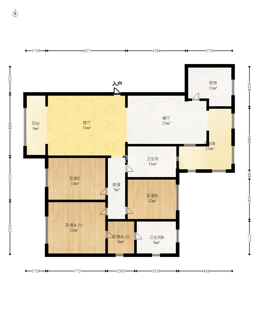 中海梅溪湖壹号 4室2厅2卫 298.00万 中海梅溪湖壹号 4室2厅2卫 298.00万户型图