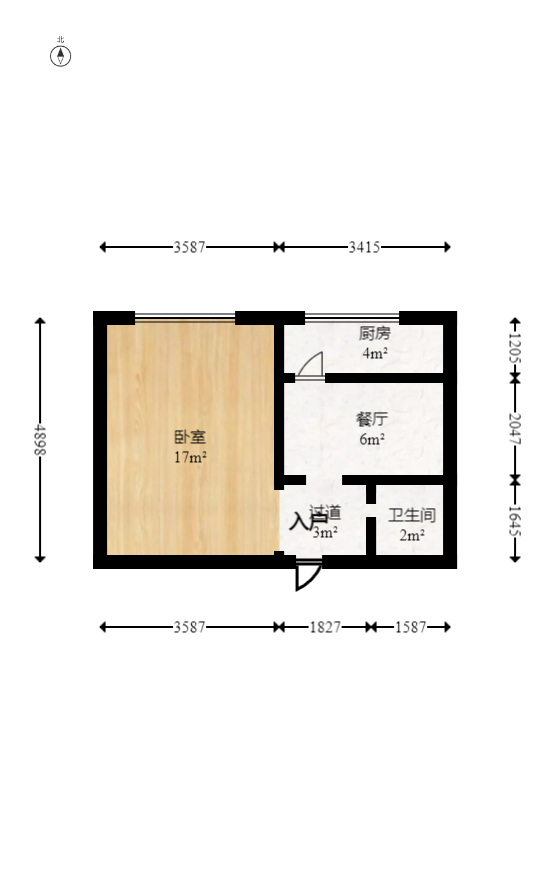 中信城市广场（中信新城一期）  1室1厅1卫   28.40万室内图1
