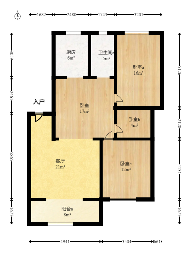 鄱阳小区  3室2厅1卫    52.0万室内图1