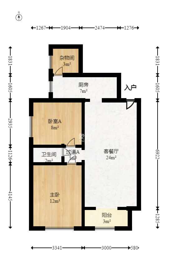 天麓尚层  2室2厅1卫   67.00万