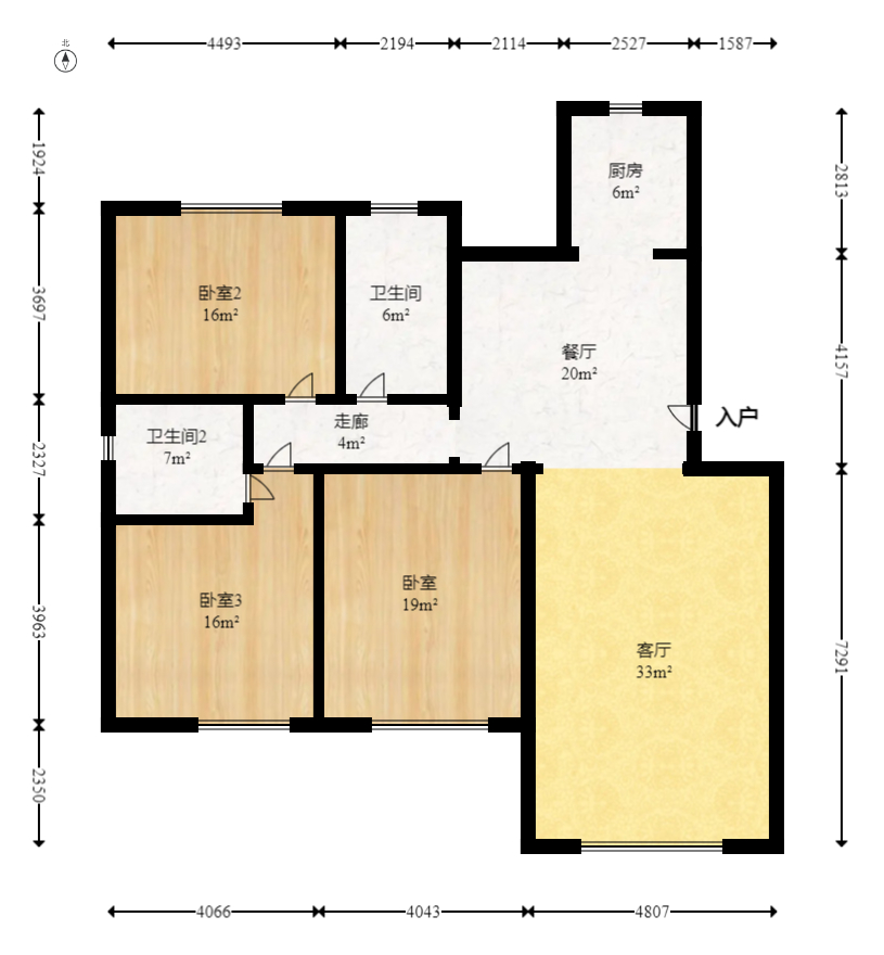 方略学府佳境  3室2厅2卫   84.00万室内图1