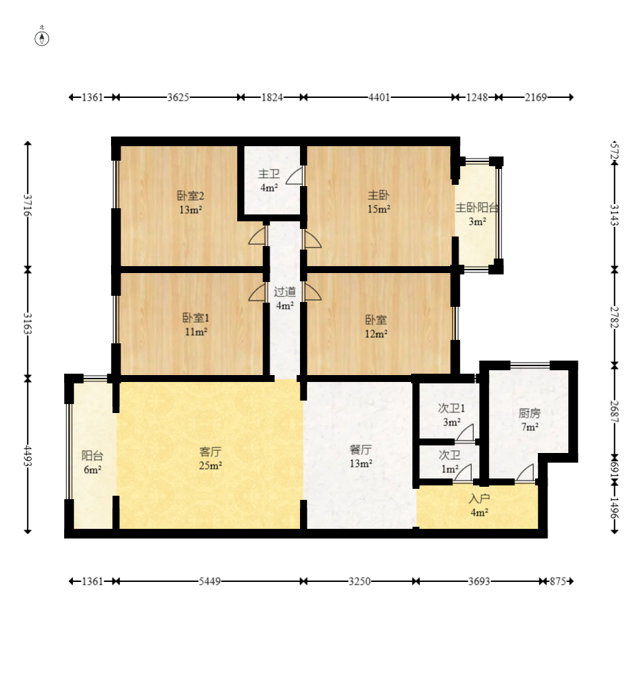 森宇佳园  4室2厅2卫   99.80万室内图1