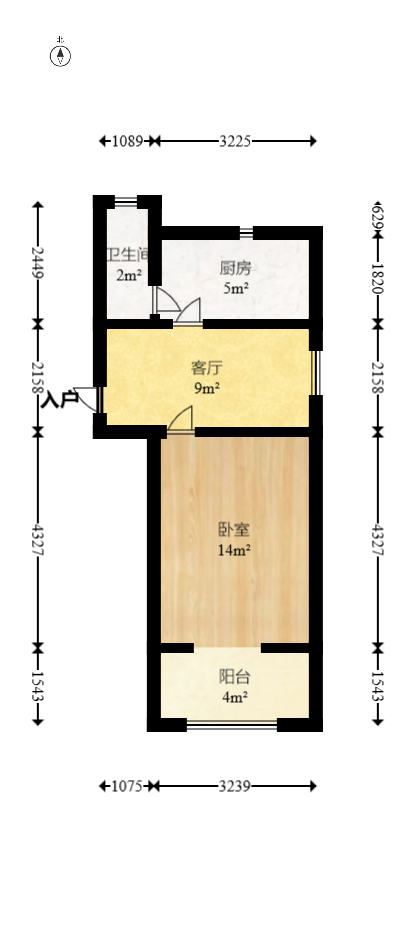 晴佳巷散盘  1室1厅1卫    45.0万室内图1