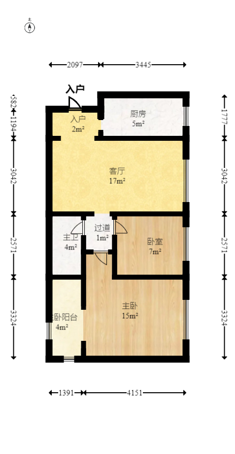 郡原居里  2室1厅1卫   47.80万室内图1