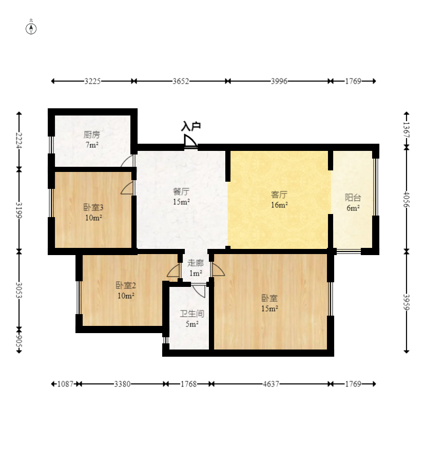 东业苹果社区  3室2厅1卫    55.2万室内图1