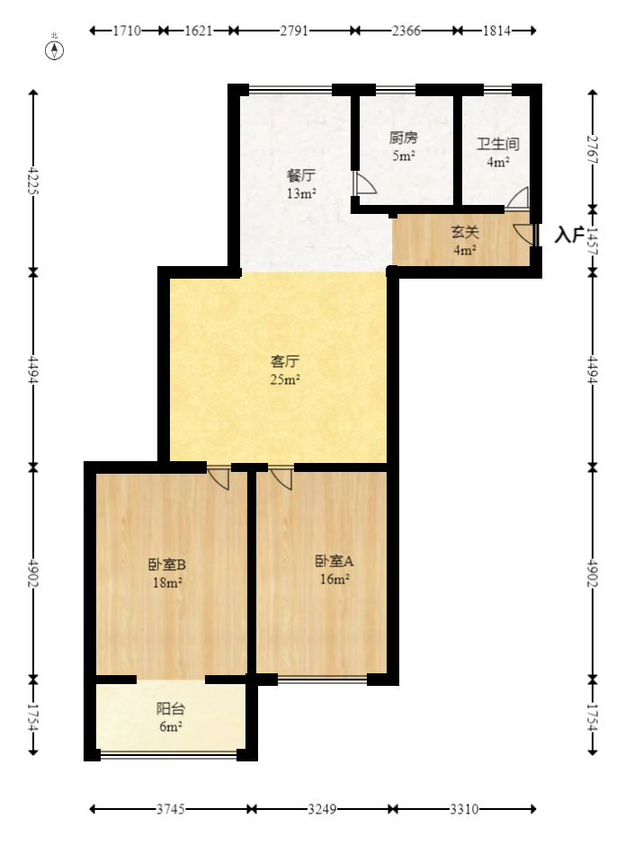 洪山家园  2室2厅1卫   50.00万室内图1