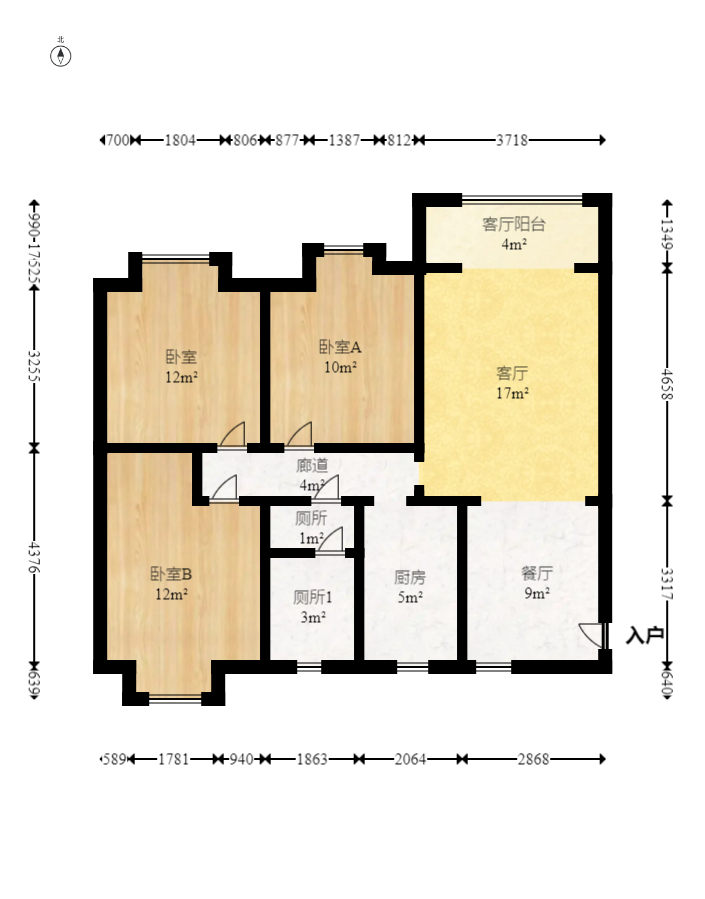 蘭亭灣畔  3室2廳1衛(wèi)    130.0萬室內(nèi)圖1