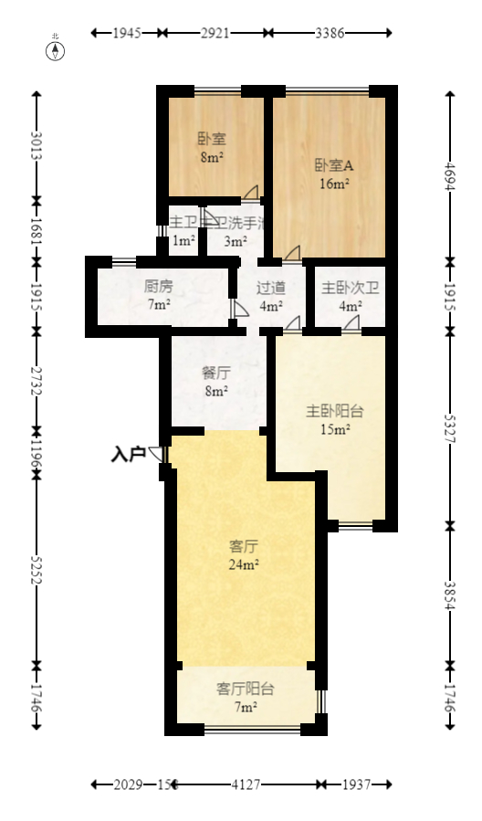 都市春天  3室2厅1卫   105.00万室内图1