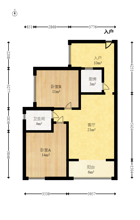 阿普阿布  2室2厅1卫   78.80万室内图1