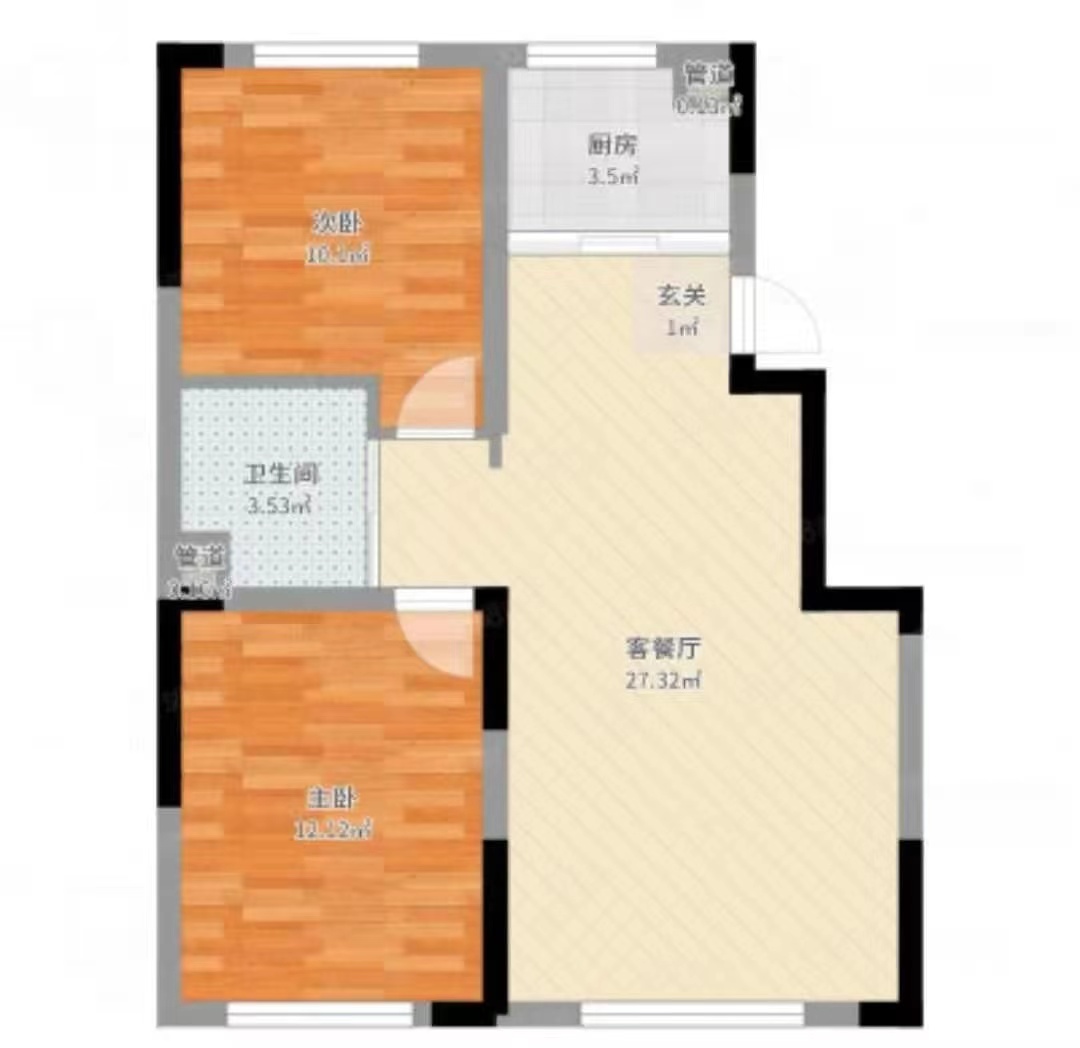 联合新村  2室1厅1卫   1200.00元/月室内图1