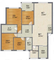 香山美境  4室2厅1卫    60.0万 香山美境  4室2厅1卫    60.0万室内图