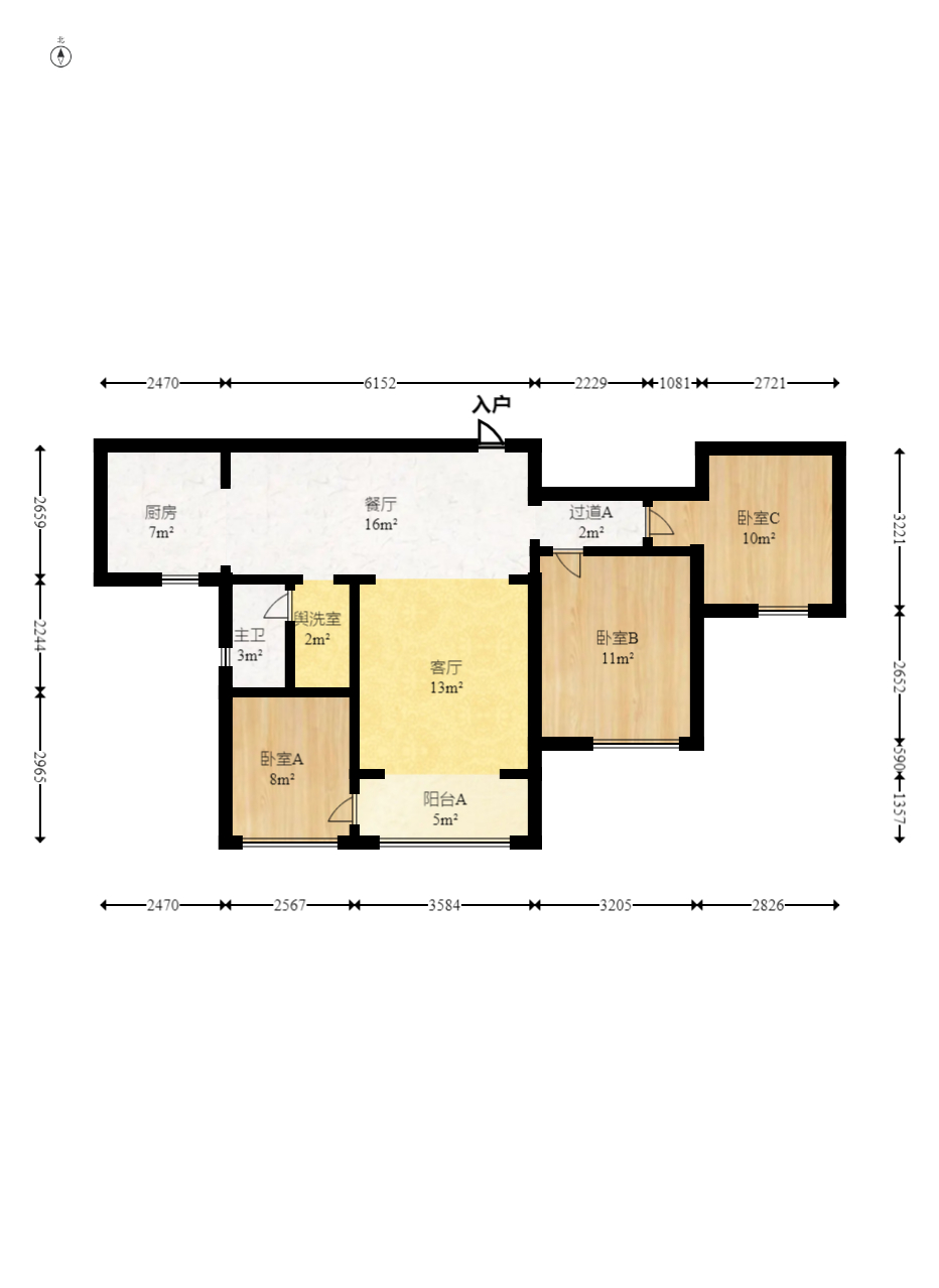 中建嘉和城  3室2厅2卫   97.00万室内图1