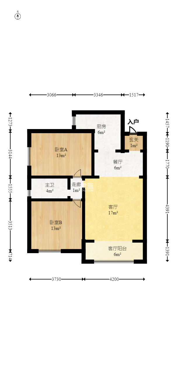 标志浪漫满屋（枫景公寓）  2室2厅1卫    89.0万