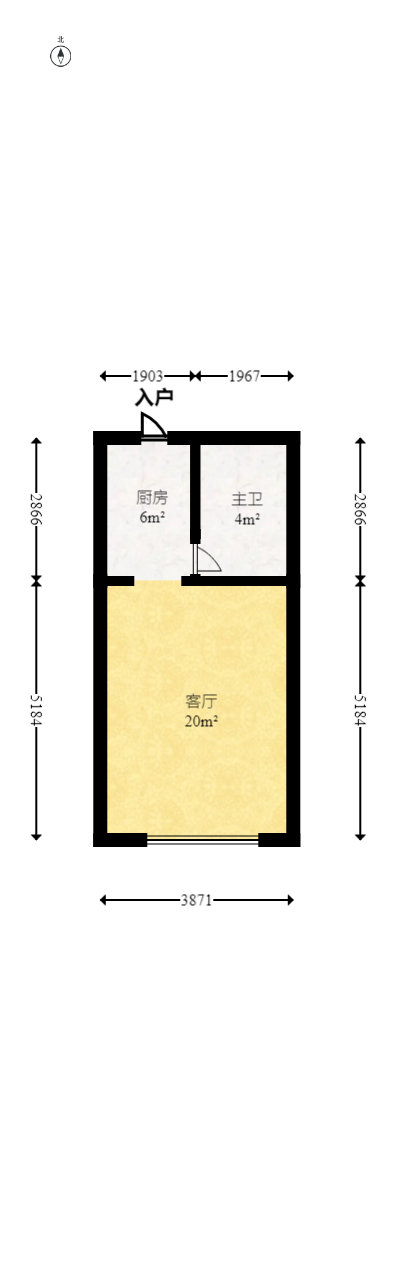鑫远微中心  1室1厅1卫   30.00万室内图1