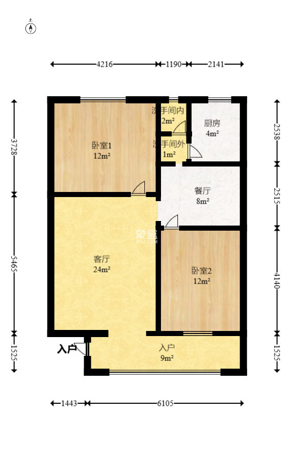荷花園出租公司宿舍  2室2廳1衛(wèi)   68.00萬
