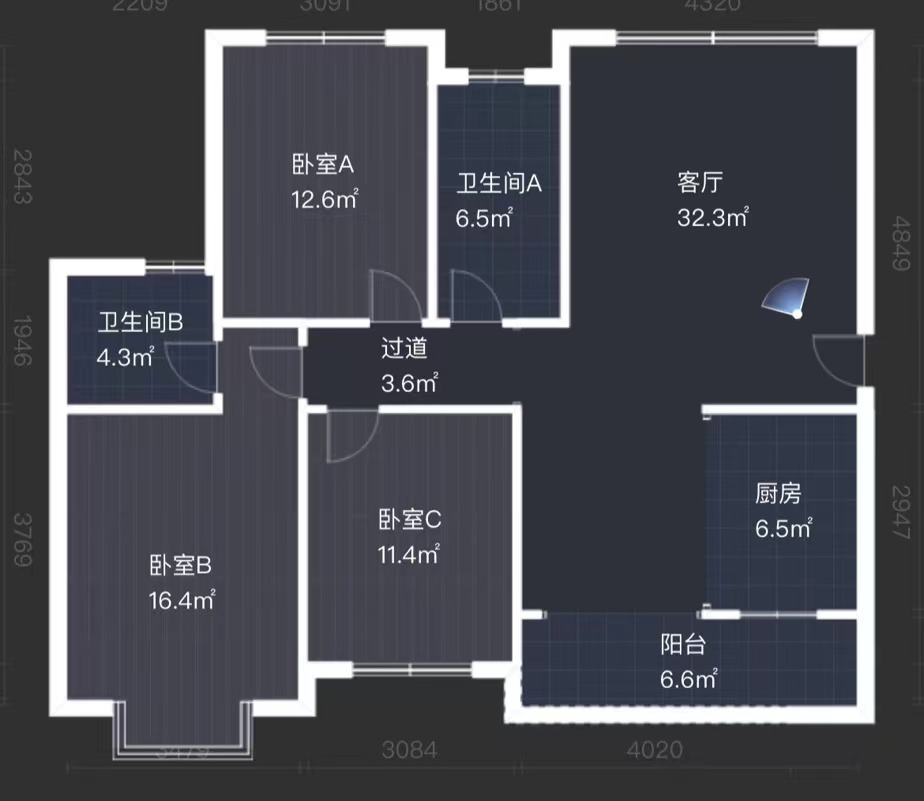 康馨佳园 3室2厅2卫 65.0万 康馨佳园 3室2厅2卫 65.0万室内图